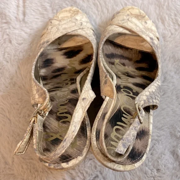 Sam Edelman Python Print Wedges - Picture 6 of 8